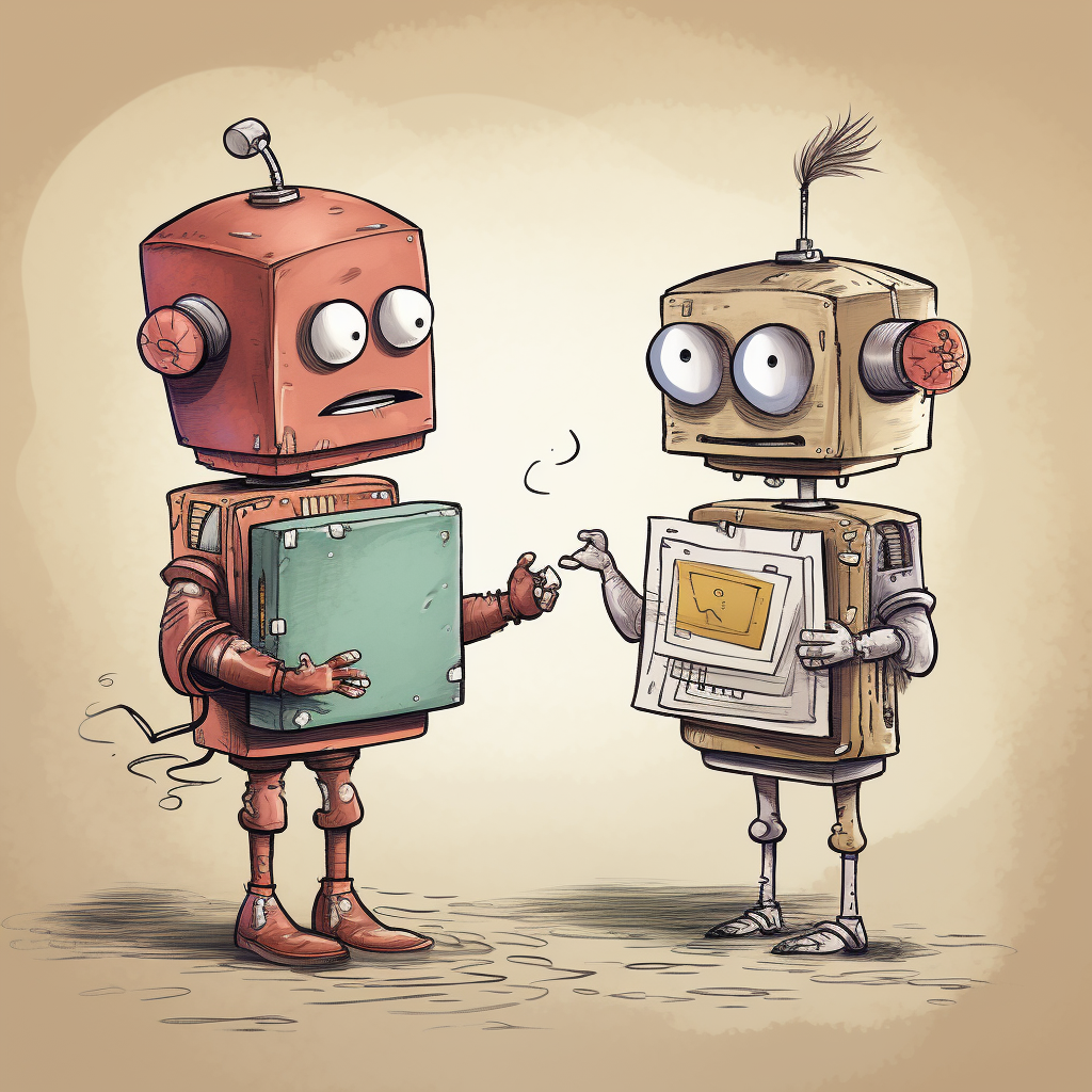 Canonical represented in two robots looking at each other and talking